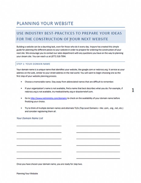 The Church Website Planning Guide you get for free just for inquiring